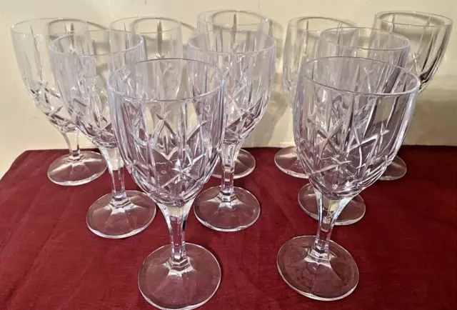 Gorham LADY ANNE SIGNATURE Crystal WATER Glasses Goblets ~ Set of 10