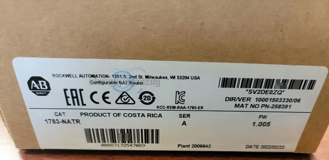 AB 1783-NATR Configurable Nat Ethernet Router Factory Encapsulated 1783NATR HX