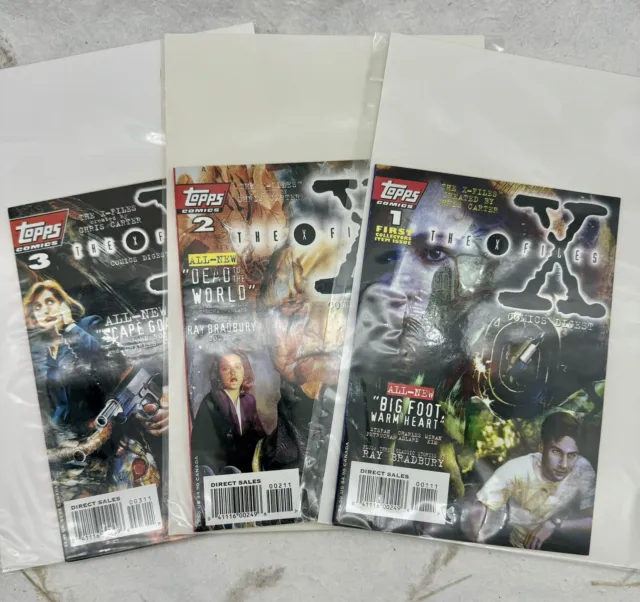 The X-Files Comics Digest Lot #1-3 Nm Topps Tv Series Mulder Scully Monsters