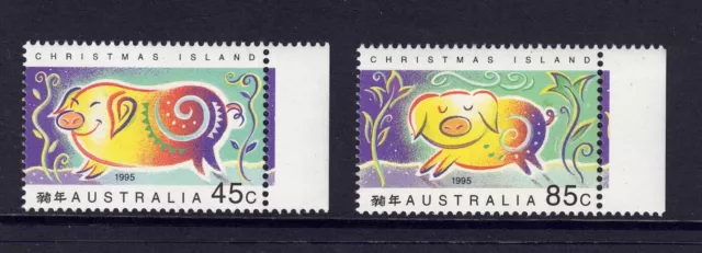 Christmas Island 1995 Lunar New Year - Year of the Pig Set of 2 MUH
