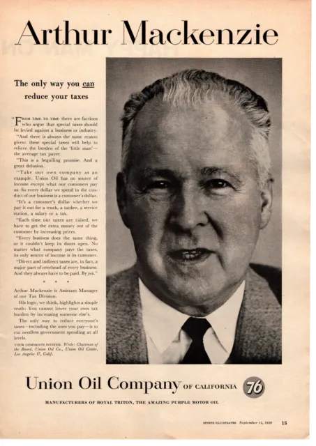Union 76 Oil Company Of California Arthur Mackenzie Tax Division Print Ad