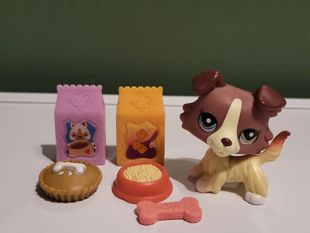 Littlest Petshop LPS Chien Colley Collie Dog #1262 Hasbro Rare
