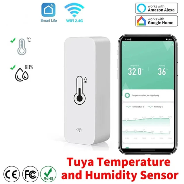 TUYA WIFI ZIGBE Temperature Humidity Sensor Thermometer Hygrometer ...