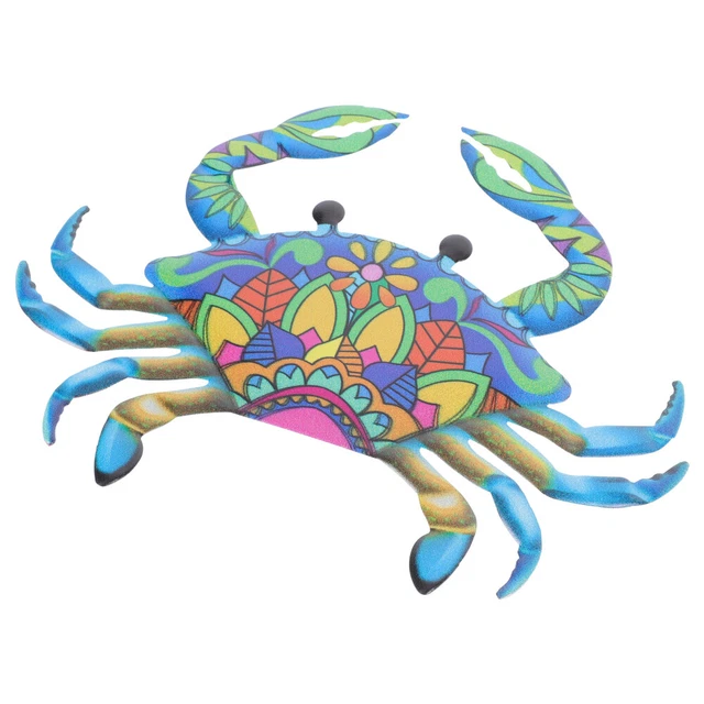 Metal Sea Wall Art Creature Sculpture Crab Hanging Decoration