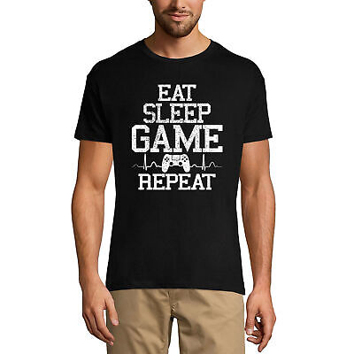 ULTRABASIC Homme T-shirt Eat Sleep Game Repeat - Mangez, dormez, jouez, répétez