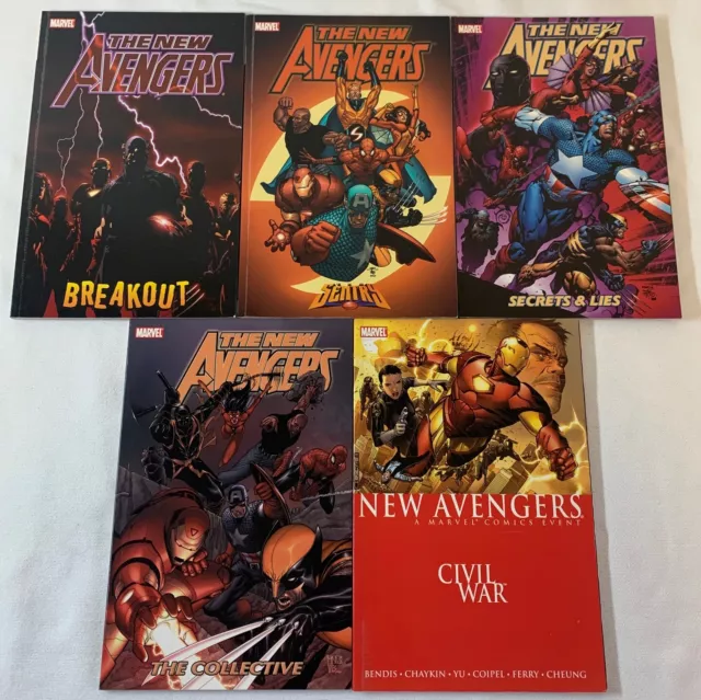 Marvel tpb NEW AVENGERS Breakout,Sentry,Secrets+Lies,The Collective,Civil War