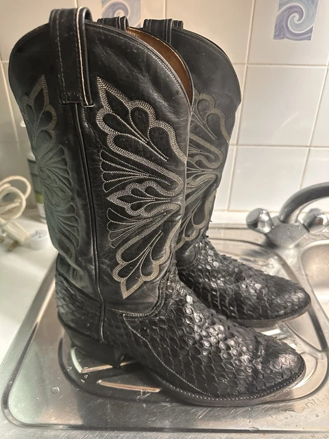 What Is The Rarest Skin Boot RARE TONY LAMA Mens Anaconda skin boots Style 6187 USA made Cowboy ...