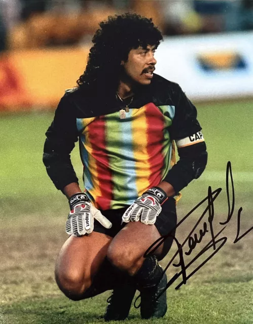 Football - x3 - Rene Higuita Signed 10x8 Pre-Print Colombia Photos -