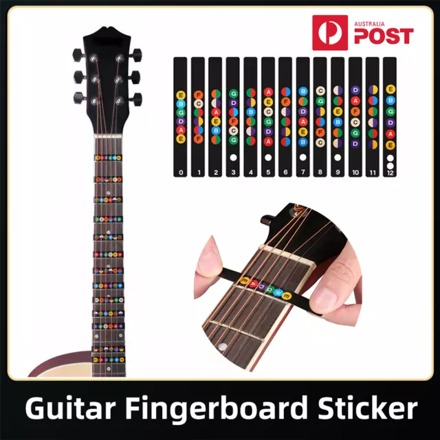 Universal Guitar Fretboard Notes Fingerboard Labels Stickers Scale For 6 String