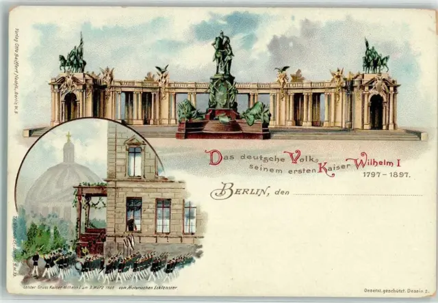 13256840 - 1000 Berlin Mitte Kaiser Wilhelm I. Denkmal Privatganzsache 1897