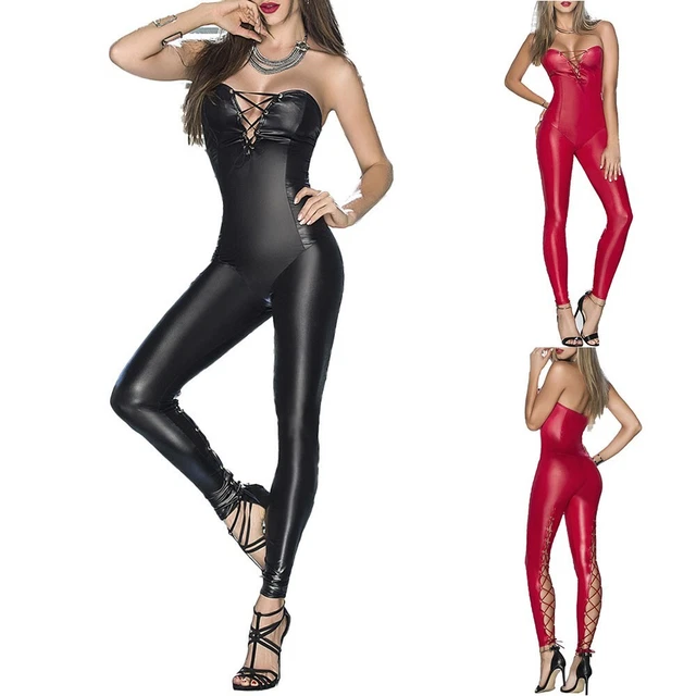 Cocktail Donna Body Tuta Abbigliamento Clubwear Abiti per la Danza Similpelle