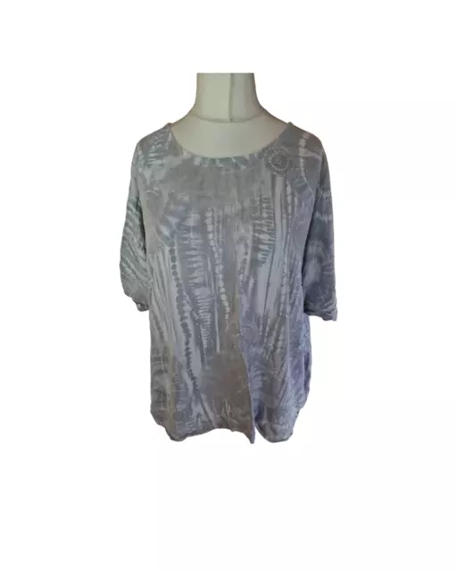 Made in Italy New Collection grey patterned short sleeved top free size