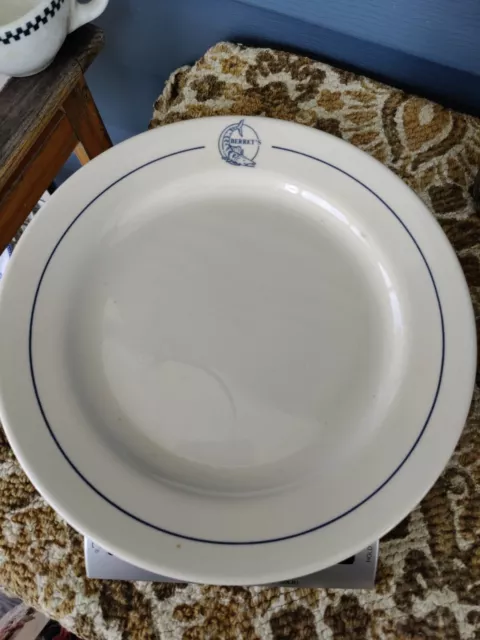 Vintage Berret's Seafood Restaurant Ware Dinner Plate 9 3/4" Unmarked