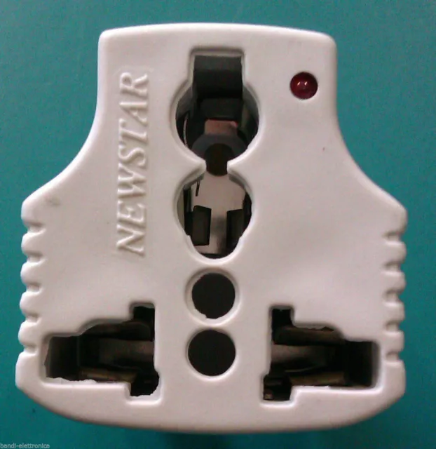 Adaptateur Prise Anglais UK Sortie Universel Blanc Blister de Voyage