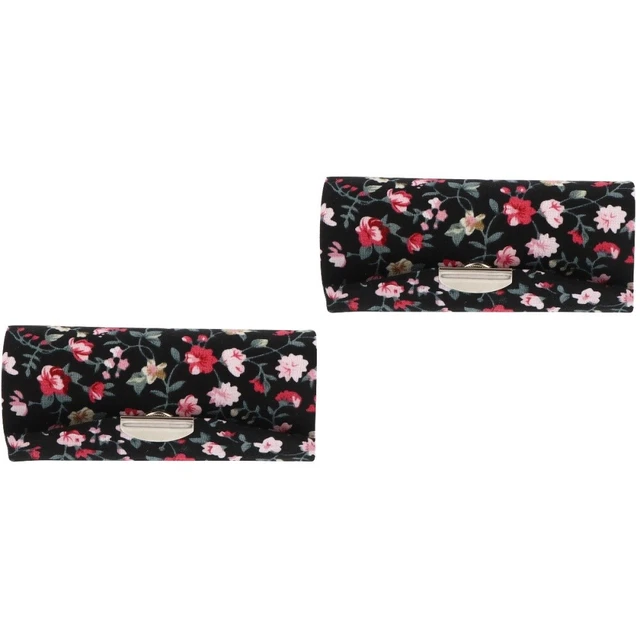 2 Pieces Porte-baume À Lèvres Boîte Rouge Brodée Mini Conteneurs