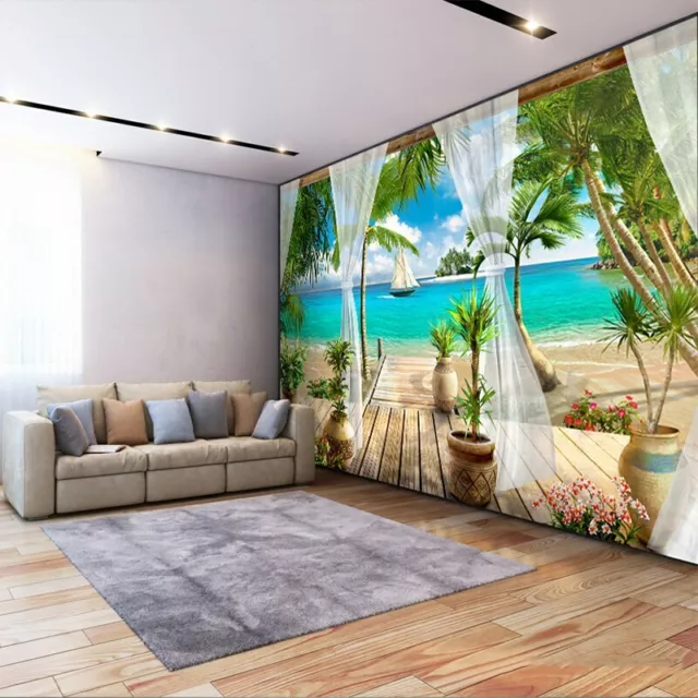 Papier Peint 3D Ile Ocean Mer Nature Revetement Mural Haute Qualite 4 Finitions 2