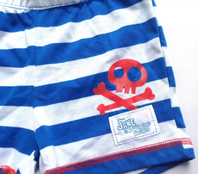 Disney Boys Jake & The Never Land Pirates Blue White Striped Shorts 12-18 Months 2