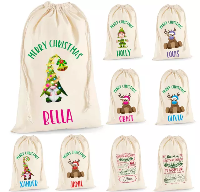 Personalised XLarge Christmas Sack Stocking Filler Santa Luxury Wrap Rudolph Elf