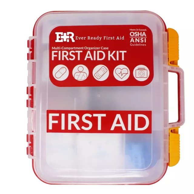 351 piece Emergency First Aid Kit Home Workplace Survival OSHA ANSI COMPLIANT