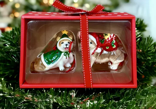Pembroke Welsh Corgi Ornaments Figures Blue Sky Ceramics Heather Goldminc Set 3”