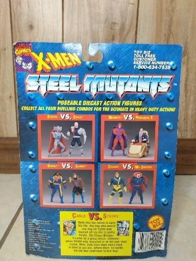 MARVEL X-MEN STEEL MUTANTS CABLE VS STRYFE FIGURES 1994 TOYBIZ New 3