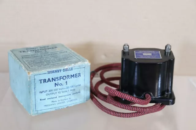 HORNBY DUBLO No 1 POST WAR SINGLE TRAIN TRANSFORMER 240V AC to 12V DC BOXED ob