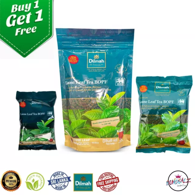 Dilmah Premium Ceylon Black Loose Leaf Tea 100% Pure Buy 1 Get 1 Free Offer + Fs