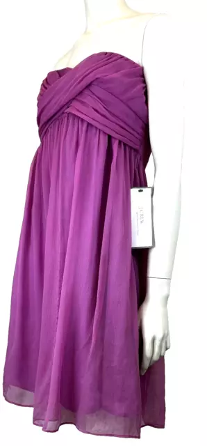 NWT J CREW Arabelle Dress Lilac Silk Chiffon Party Event Size 8Petite