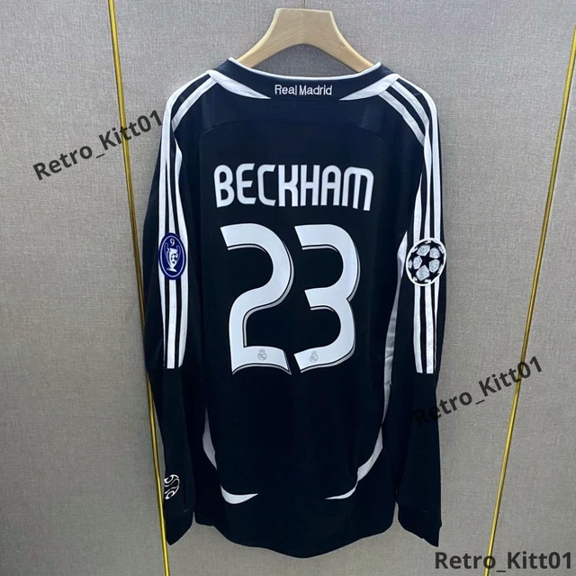 Real Madrid BECKHAM 23 長袖 ユニフォーム CAMISETA DAVID BECKHAM #23 Real Madrid 2006/2007 Manga Larga Negra