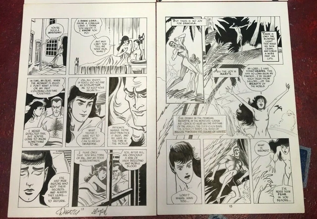 Blood of the Innocent #2 original art 2 PGS BLACK MARY LOVE DRACULA RUNS FEAR