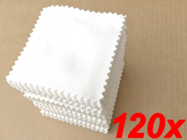 White 8cm x 8cm Jewelry Cleaning Polishing Cloth Silver Gold Platinu