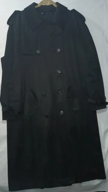 Ralph Lauren Mens Black Double Breasted Removeable Liner Trench Coat 42L