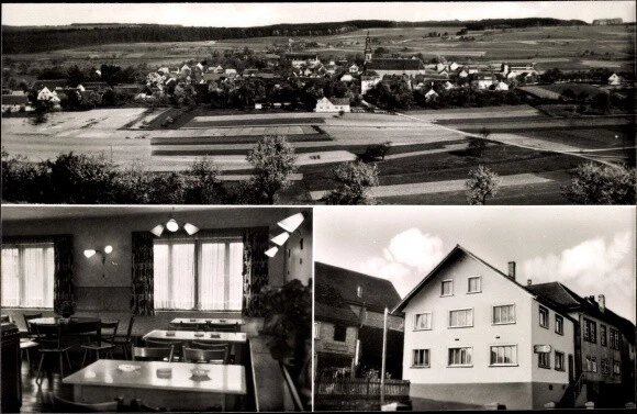 Ak Hainstadt Breuberg im Odenwald, Totale, Gasthof zum Löwen, Bes.... - 3041852