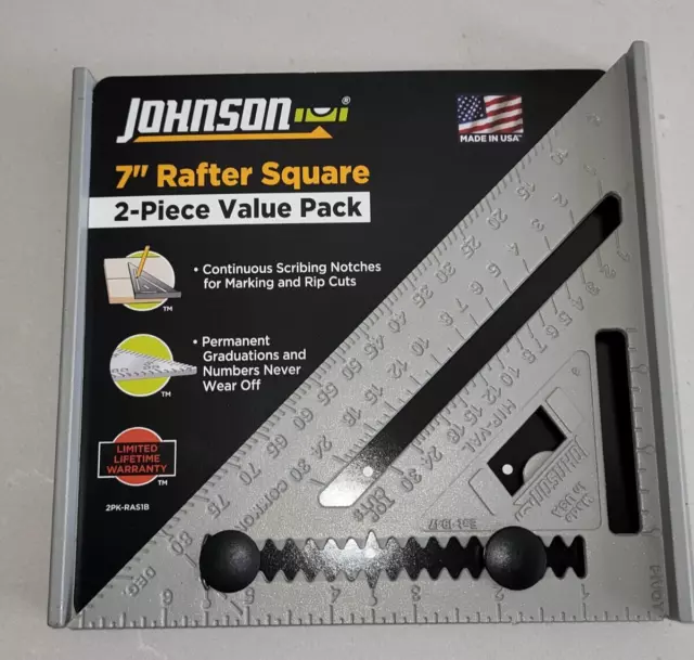 Johnson Level CS7 16 inch x 24 inch Aluminum Framing Square