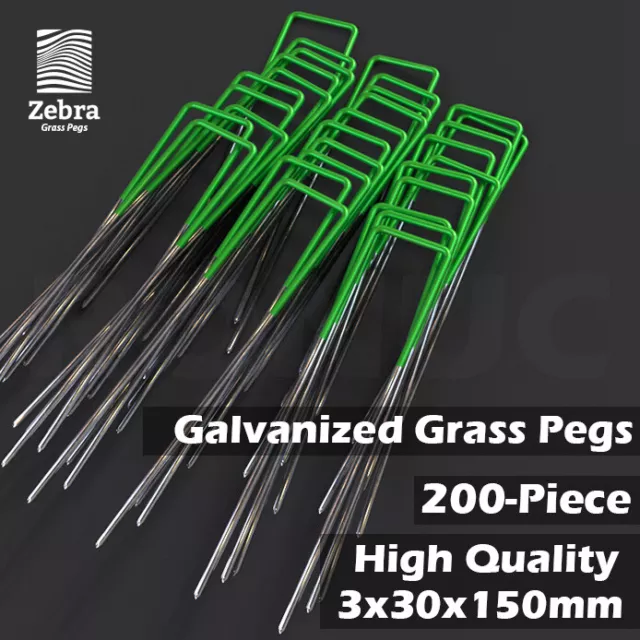 200pcs Grass Pegs Lawn Turf Weed Mat U Pins Stakes Steel Staples Anchor Lawn Sod