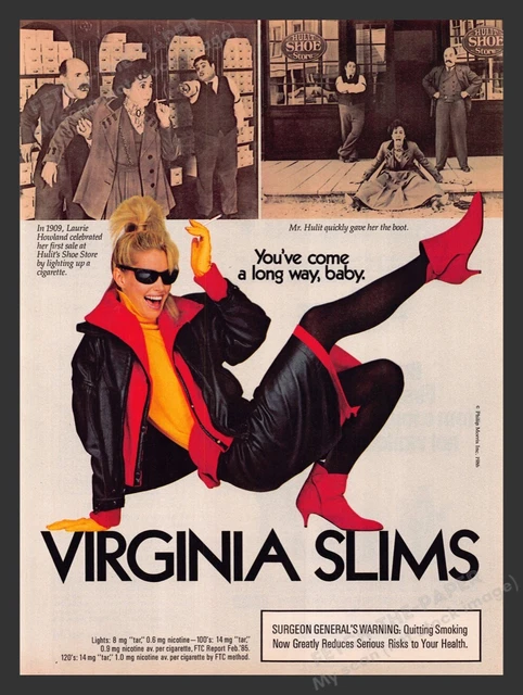 VIRGINIA SLIMS 1980S Print Advertisement Ad 1986 Cigarettes 1909 Laurie
