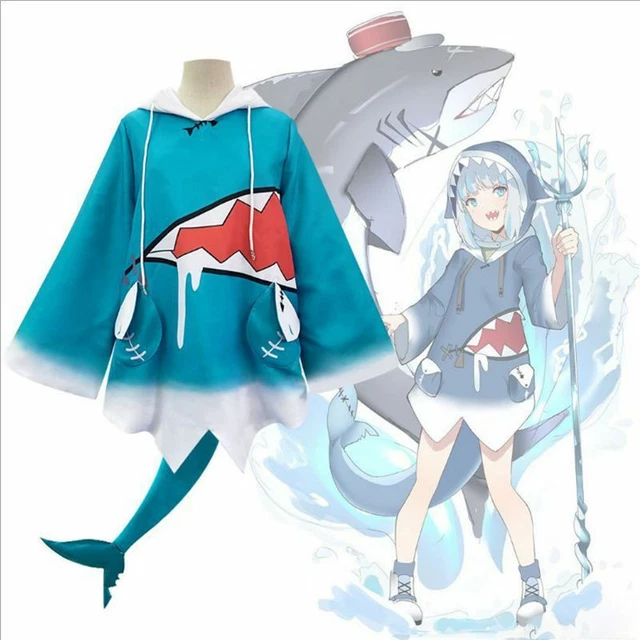 Hololive Vtuber - Gawr Gura Dress Outfits Halloween Carnival Suit Cosplay Costume