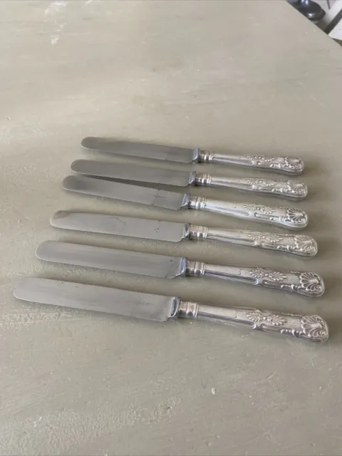 6 Tiffany English King  9"  Blunt Luncheon Knife