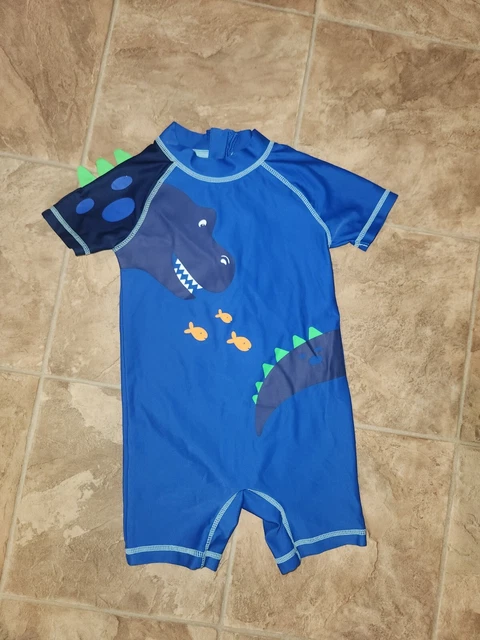 Baby Boys Carters Dinosaur Rash Guard 1pc Swim Bathing Suit Size 12m NWOT