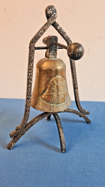 Cloche D'Appel D'Autel En Laiton - Petite Table Prière Hindou Pūjā Diwali Laxmi - Bell Service Dorée