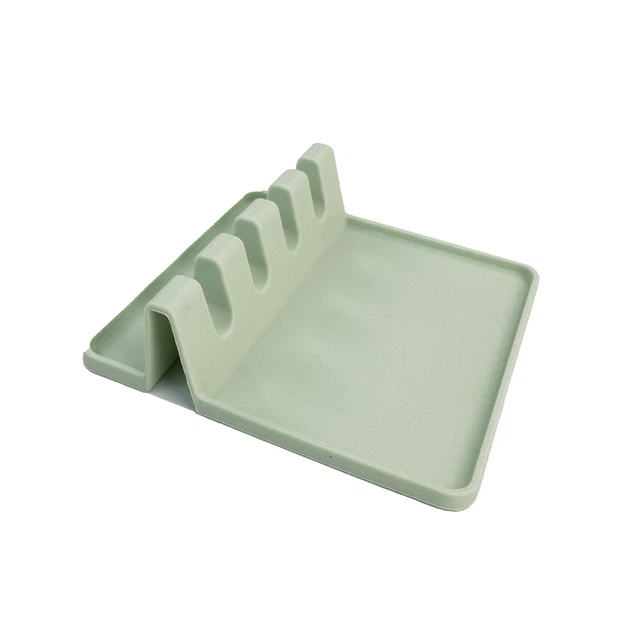 Set Di 2 Portacucchiaio In Silicone Per Cucina - Appoggia Mestoli Antiscivolo, Verde E Arancione - Foto 9