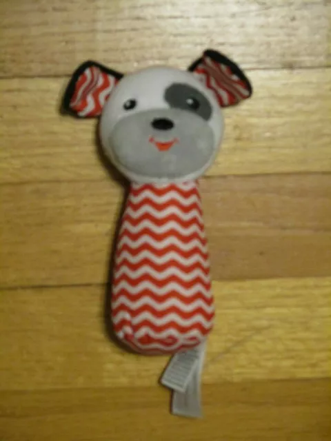 Spark Create Imagine Plush Chevron Puppy Dog Hand Rattle/Toy