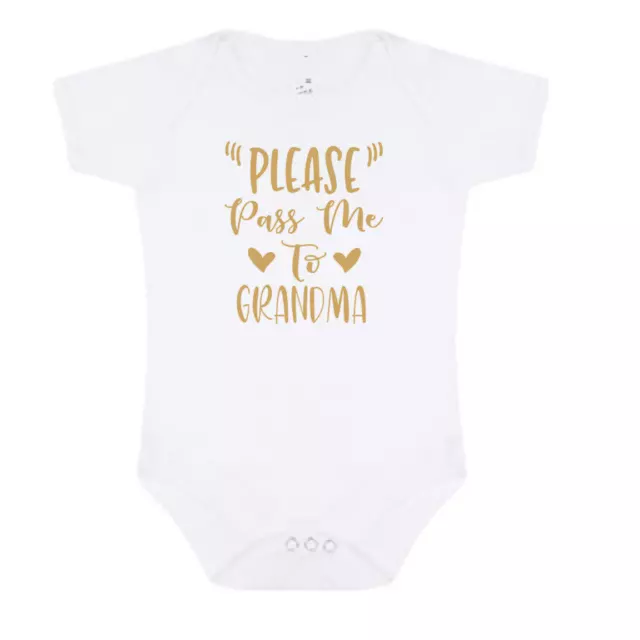 Please pass me to grandma in gold Baby Bodysuit newborn to 24 months