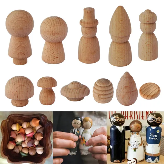 People Shapes Beech Wooden Blank DIY Painted Unfinished Kids Toy Handmade Dolls