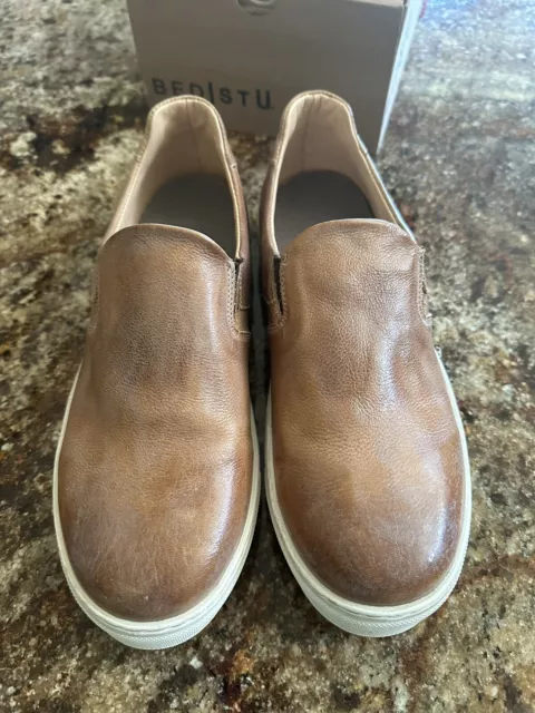 Bed Stu Leather Women’s Hermione Tan Rustic Mason Sneakers Size 9.5