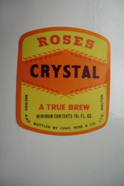 CHAS ROSE MALTON CRYSTAL 19 1/3 fl oz BREWERY BEER BOTTLE LABEL