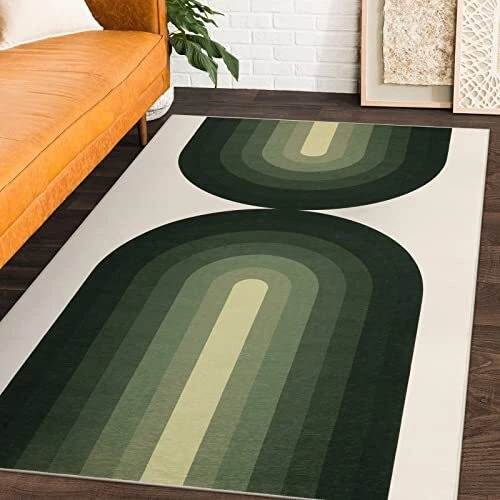 Rainbow Washable Bedroom Rug - 3 x 5 Rugs for Living Room Ultra-Thin Kids Rug