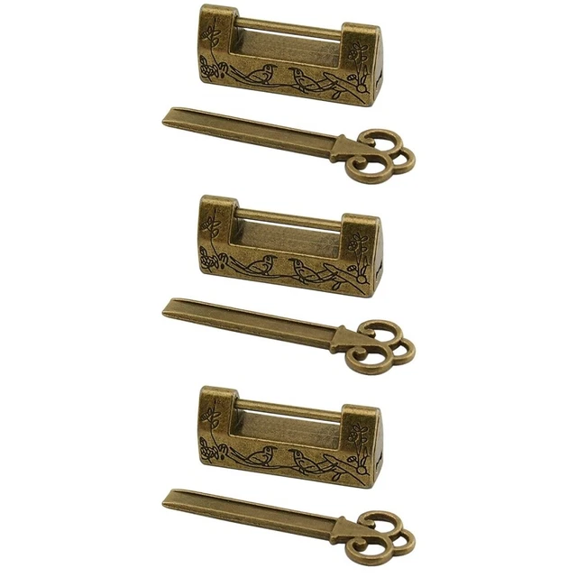 3 Sets Small Box Packing Buckle Vintage Jewelry Box Small Lock