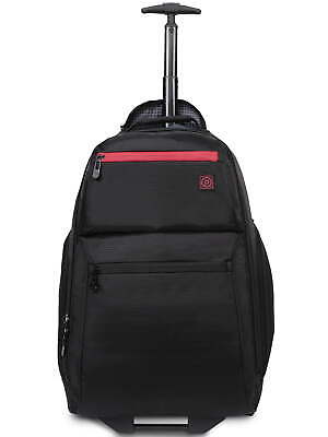 22" Black Rolling Backpack with Telescopic Handle