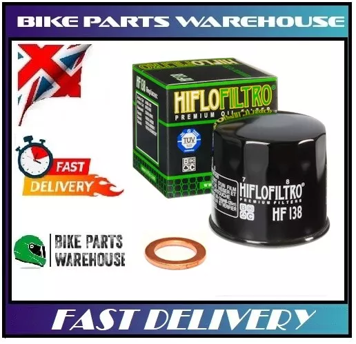 HiFlo Oil Filter & Sump Plug Washer fits Suzuki DL 250 A V-Strom ABS 2018